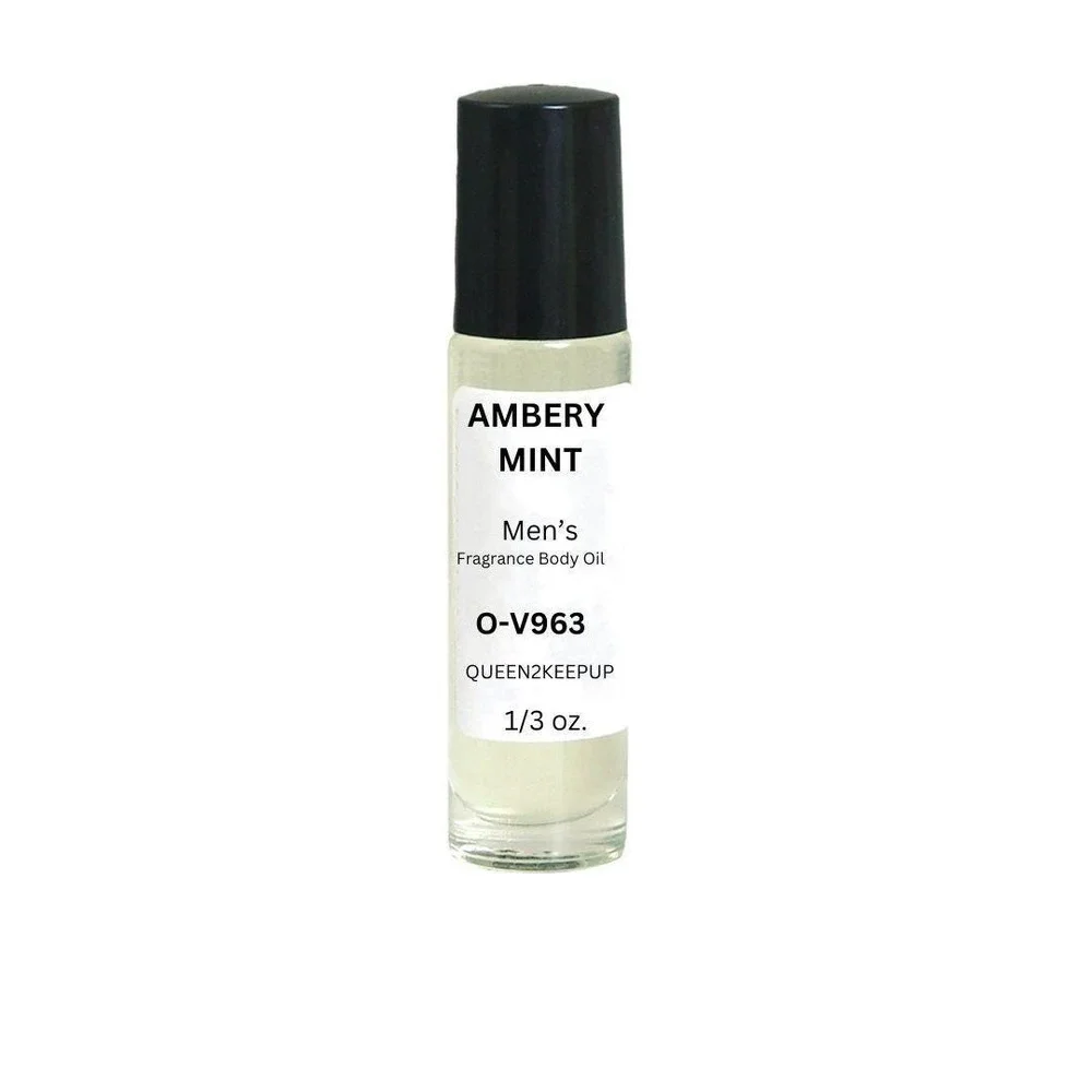 Ambery Mint (Men) Body Oil 10 ml Fragrance All Natural 1/3 oz Roll-On Scent
